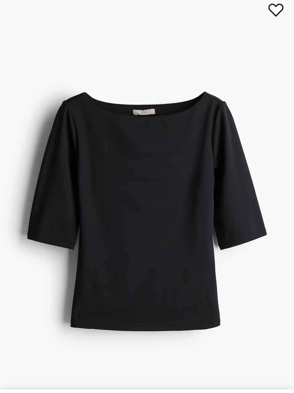 H & M Boatneck Top Blouse Sz XL Black Wrinkle‎ Free NWT
